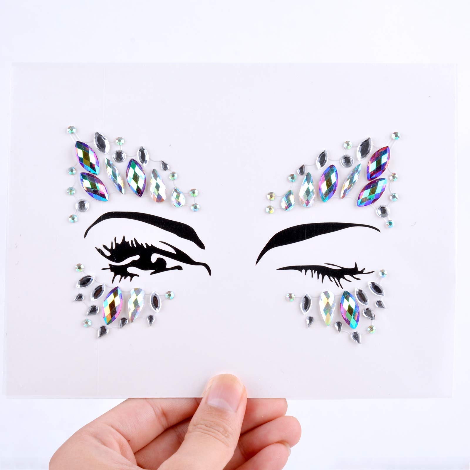 Body Tattoo Sticker, Fascigirl 4 Bohemian Rhinestone Crystal Mermaid Tears Stickers Halloween Rave Party Festival Metallic Shiny Gems Glitter Temporary Face Body Tattoos Jewels