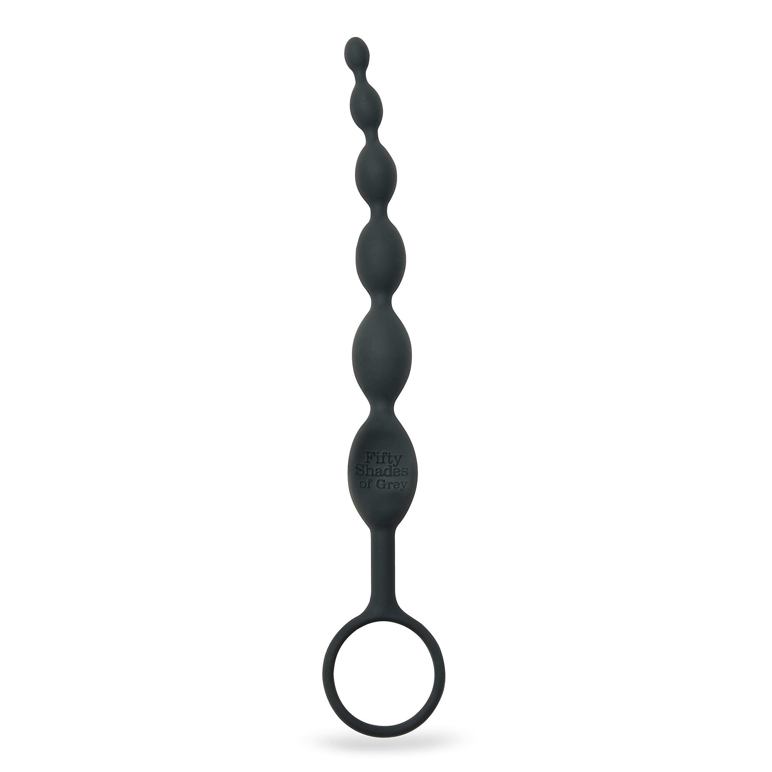 Fifty Shades of Grey Pleasure Intensified Black Silicone Anal Beads - Graduated Size - 7.5 inch