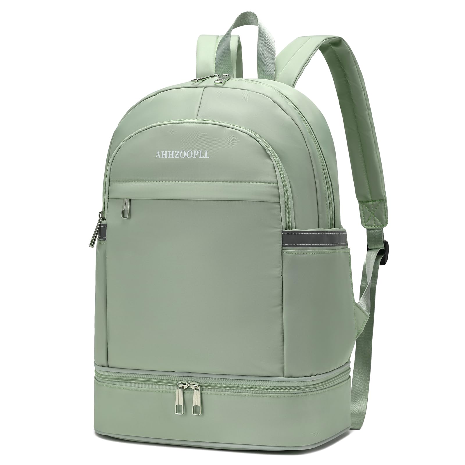 Photo 1 of AHHZOOPLL Gym Backpack with Shoe Compartment, Lightweight Backpacks for Travel, Workout Sports Swim Carry On Back Pack for Men Women, Water-resistant Personal Item Bag, Light Green