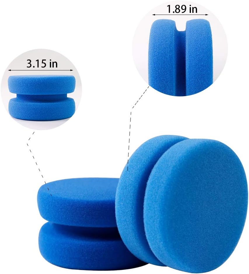 ATROPOS 8 Pieces Paint Sponges, Double Layer Circular Painting Sponge Applicator, Reusable and Washable, Perfect for Tire Detailing, Painting, Craft, Kitchen Cleaning