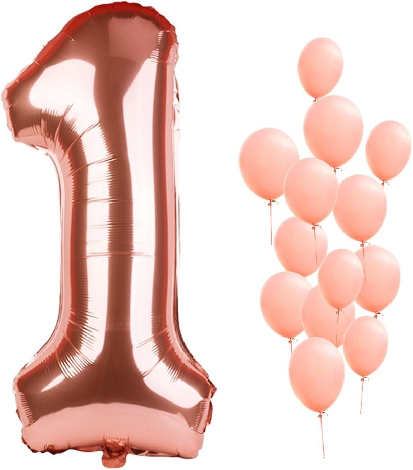 Sepco 40" Rose Gold Foil Mylar Number Balloons Birthday Party Wedding Decoration Helium Digit Balloons-Number 1