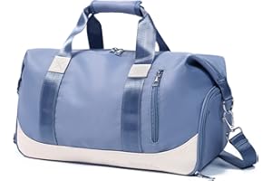 EUNZEL Small Gym Bag for Women, Travel Duffel Bag with Wet Pocket & Shoes Compartment Weekender Bag Tote Bag for Travel Workout, Navy