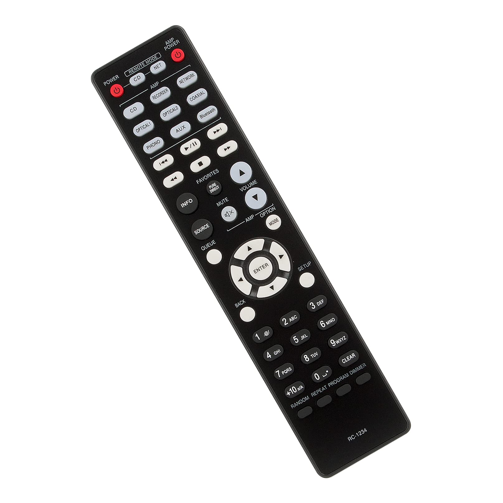 VINABTY RC-1234 Replacement Remote Control Compatible with DENON Amplifier RC1234 remote control PMA-600NE DCD-600NE PMA600NE DCD600NE