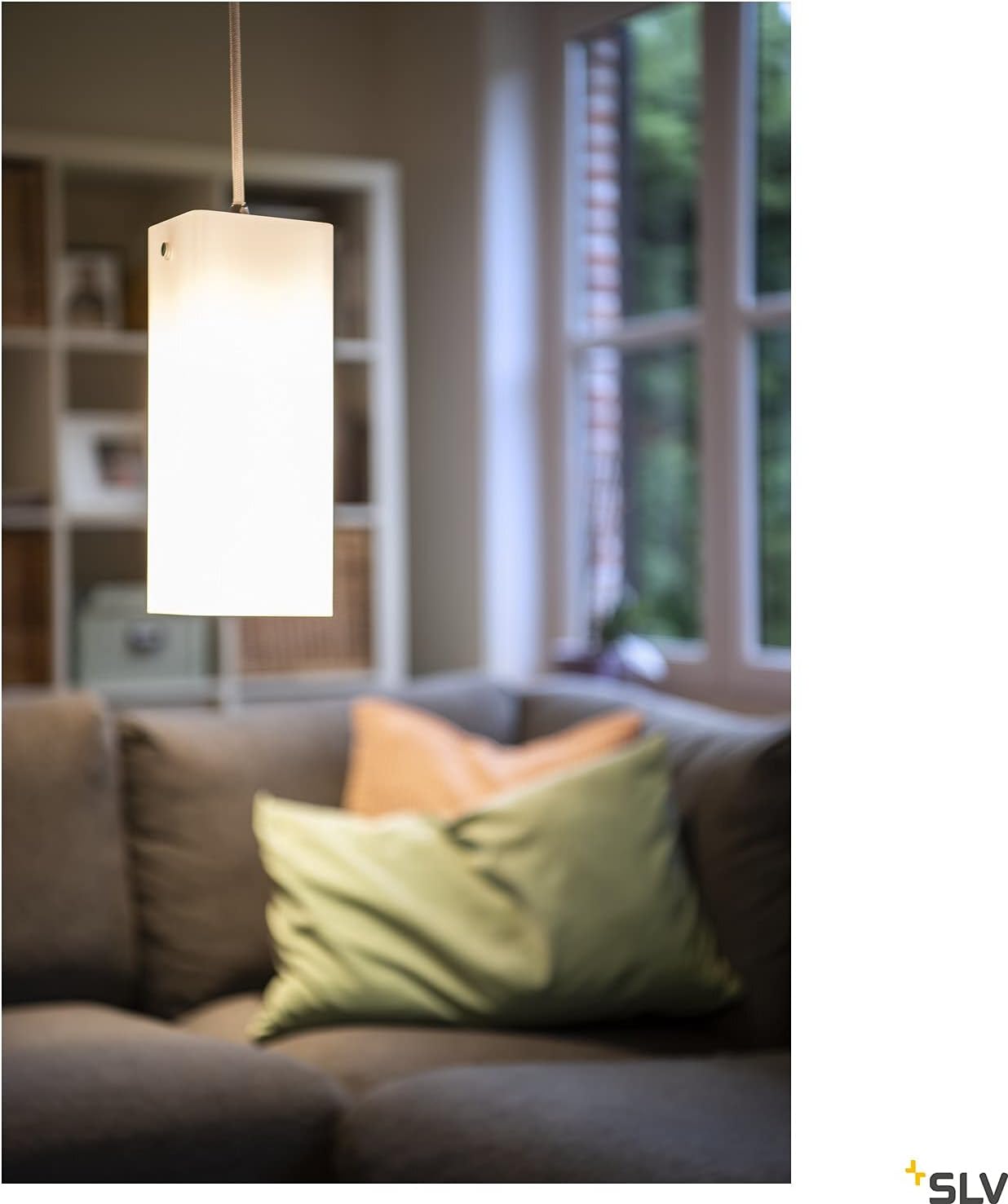 SLV QUADRASS Pendant Light/Living Room lamp, Interior Lighting, Dining Room Drop Light, LED, Ceiling Light / E27 40W Chrome - Image 5