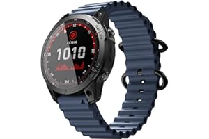 NotoCity for Garmin Fenix 6 Band 22mm Ocean Watch Band for Fenix 7, Fenix 5, Fenix 6 Pro, Fenix 5 Plus, Forerunner 955/945, Approach S60/S62, Epix (Slate)