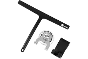 Quanmin Squared Shower Squeegee with Hook, 11 inch Stainless Steel Silicone Core All-Purpose Household Window Mirror Cleaner Tool Bathroom Squeegee for Glass Doors,Car Cleaning,Tile Wall,Black
