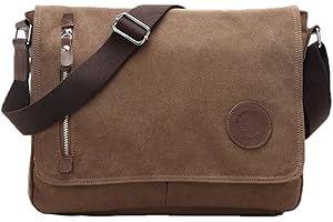 EGOELIFE Small Messenger Bag for Men Women Casual Work Bag Canvas Satchel Bag Bookbag for Traveling Camping
