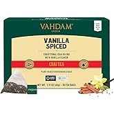 VAHDAM, Vanilla Chai Tea Bags (30 Count) High Caffeine, Non GMO, Gluten Free | Individually Wrapped, Full-bodied 
Malty | No