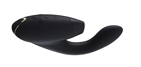 Womanizer DUO Rabbit-Vibrator & G-Punkt Stimulator mit Klitoris-Sauger, inklusive Gleitgel, doppelte Stimulation mit je 12 In