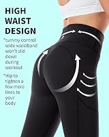 Cambivo Yoga Pants for Women High Waisted Leggings with Pockets Black view 7
