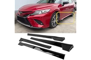Syon Auto FITS 2018-2022 TOYOTA CAMRY TRD STYLE GLOSSY BLACK 4PCS ADD-ON SIDE SKIRT KIT