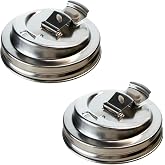 CHOULULUED 2PCS Mason Jar Drinking Lids,Stainless Steel Wide Mouth Mason Jar Sip Lid Accessories,Anticracking Leak Proof Seal Flip Cap Cover Airtight Accessories for Drink