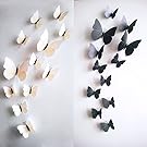 Amaonm 24pcs 3d Vivid Special Man-made Lively Butterfly Art DIY Decor Wall Stickers Decals Nursery Decoration, Bathroom Décor, Office Décor, 3d Wall Art, 3d Crafts for Wall Art Kids Room Bedroom