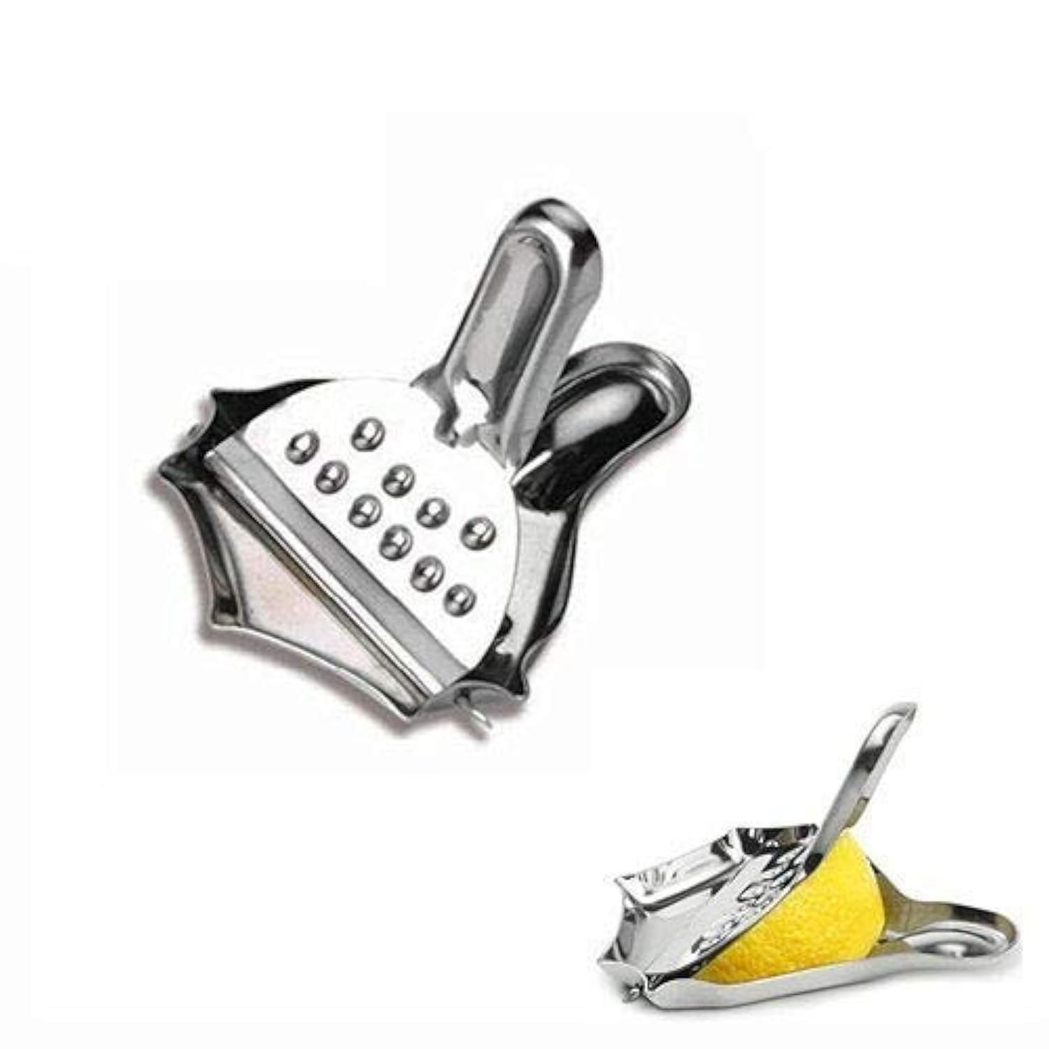 Lemon Slice Squeezers Set 4pack - GOODCHANCEUK Stainless Steel Manual Juicer For Orange Lime Citrus Handheld Lemon Wedge Clips Silver
