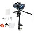 2-Stroke 3.5HP Outboard Motor, 49CC Heavy Duty Universal Outboard Boat Engine Small Fishing Boat Motor, Short Shaft Tiller Control Half Water-cooling Air-cooling CDI Ignition System for Rubber Boat