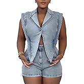 NRTHYE Women Denim Short Romper Sexy Sleeveless Lapel Hollow out One Piece Jean Jumpsuit Short Overalls Club Outfits