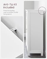 VASAGLE Bathroom Floor Storage Cabinet White LHC41W 4 Drawers Door view 7