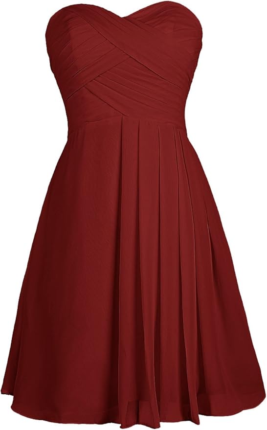 Dressystar Bridesmaid Dress Short Evening Dress for Girls Burgundy Size