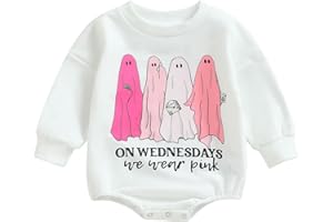 Hoanselay Halloween Baby Boy Girl Outfit Ghost Long Sleeve Shirt Romper Onesie Newborn First Halloween Costume Fall Clothes
