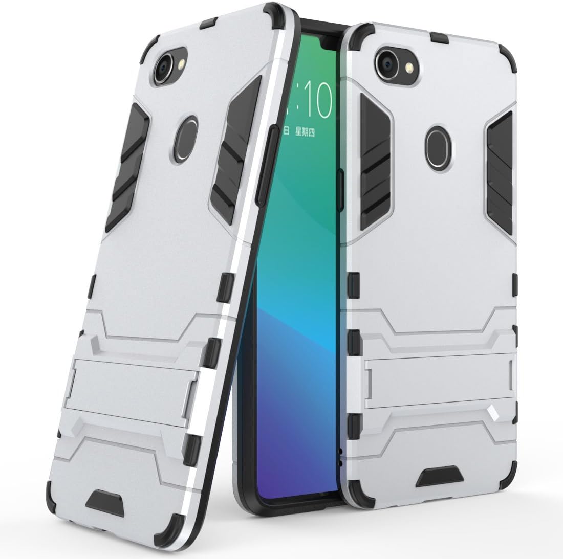 SCIMIN Hybrid Case for Oppo F7, Shockproof Case for Oppo F7, Dual Layer Protection Hybrid Rugged Case Hard Shell Cover with Kickstand for Oppo F7