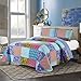 SLPR All is Bright 2-Piece Quilt Set – Twin Size with 1 Sham, Summer Lightweight Quilted Bedspread with Colorful Patchwork, Bohemian Vintage-Inspired Bedding for All Seasons