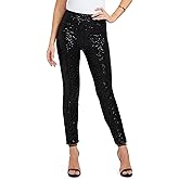 Tipsy Elves Shiny Sequin Leggings for Women for Holiday Outfits and Beyond