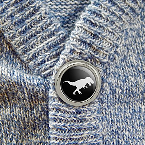 Dinosaur Tyrannosaurus Rex Black White Metal Craft Sewing Novelty Buttons - Set of 4