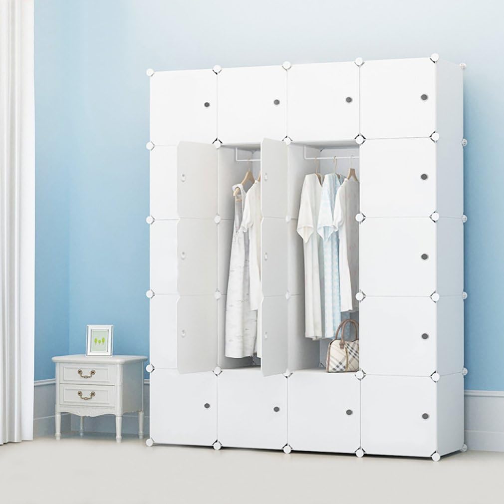 Amazon Miruida17 衣類収納洋服 ワードローブ ラック整理棚収納ボックス扉付き 収納棚 組立式 クローゼット 収納ボックス ホワイト ワードローブ オンライン通販