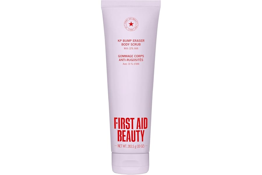 First Aid Beauty KP Bump Eraser Body Scrub with 10% AHA, Keratosis Pilaris Skin Exfoliator with Glycolic and Lactic acids
