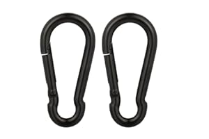 4 Inch Carabiner Clip Spring Snap Hook Black Heavy Duty Steel Clip Link Buckle 10x100mm 2pcs for Hammock Punching Bags Swing 