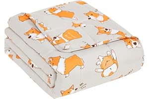 CuteKing Weighted Blanket - Weighted Blanket with Premium Glass Beads - Breathable Heavy Blanket for Comfort Sleep - Thick Blanket All Season(3lbs, 36"x48", Twin, CuteDog)