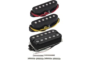 FLEOR 3pcs Ceramic Guitar Pickup HSS Humbucker Pickup Set Black Fit ST Style Electric Guitar Part