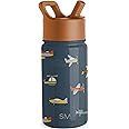 Simple Modern Kids Summit Water Bottle with Straw Lid | 14oz Stainless Steel Cup Insulated Tumbler for Toddlers, School | Wheels Up