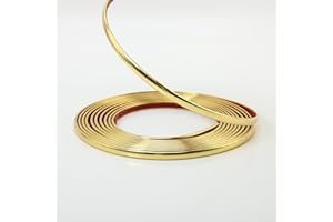 TAAIZAU Shiny Gold Flexible Peel and Stick Wall & Floor Strip, Molding Trim for Tile, Mirror, Cabinet (32.8 ft x 0.4 inch)