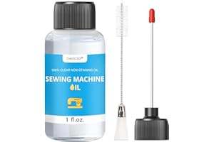 1oz Fine Light Sewing Machine Oil and Cleaning Kit, Includes Needle Tip Applicator & Dual-Ended Brush, Home & Industrial Mineral Sewing Machine Oil and Lubricant for Textile Machinery, by OAIEGSD