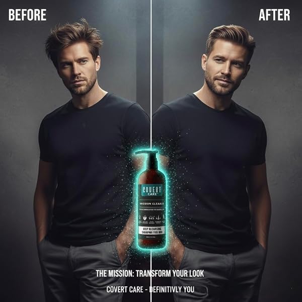 COVERT CARE MEN’S THICKENING SHAMPOO FOR THINNING HAIR – STRENGTHENS HAIR, BOOSTS VOLUME, NOURISHES SCALP, AND ACTIVATES ROOTS FOR FULLER, STRONGER-LOOKING HAIR