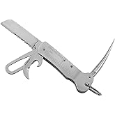 Sailor's Survival Knife Pocket Size EDC Multi Tool Swiss Army Skipper Emergency Rigging Tool with Can Opener, Screwdriver, Knife, Wire Stripper for Boating, Sailing, Fishing and Hunting