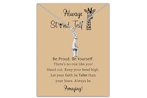Giraffe Necklace Jewelry Inspirational Gift Let Your Faith Be Taller Than Your Fears Giraffe Lover Gift