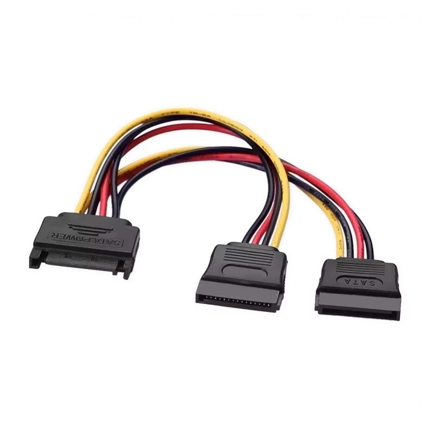 AISENS A131-0353 Sata Power Cable, Male to 2 x Female Sata Cable, 20 cm