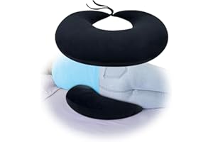 AOSSA BBL Pillow, Brazilian Butt Lift Pillow After Surgery, BBL Cushion for Sitting, Bed Sleeping, Driving Donut Pillow Seat Cushion, BBL Essentials for Recovery (Black)