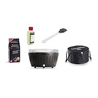  Lotusgrill Lotusgrill schwarz Edelstahl Stahl Kunststoff kleiner Camping Balkon Picknick ✔ rund ✔ tragbar rauchfrei ✔ Grillen mit Holzkohle ✔ für den Tisch 