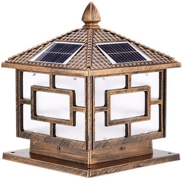 SioHopio Luz De Columna Al Aire Libre Jardín con Energía Solar LED Tapa