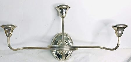 YXSHHHL Silber überzogene Wandleuchte Kerzenhalter Kandelaber 3 Arm Vintage Metall