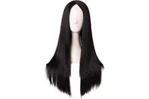 MapofBeauty 28 Inch/70cm Women Special Natural Long Straight Synthetic Wig (Brownish Black)