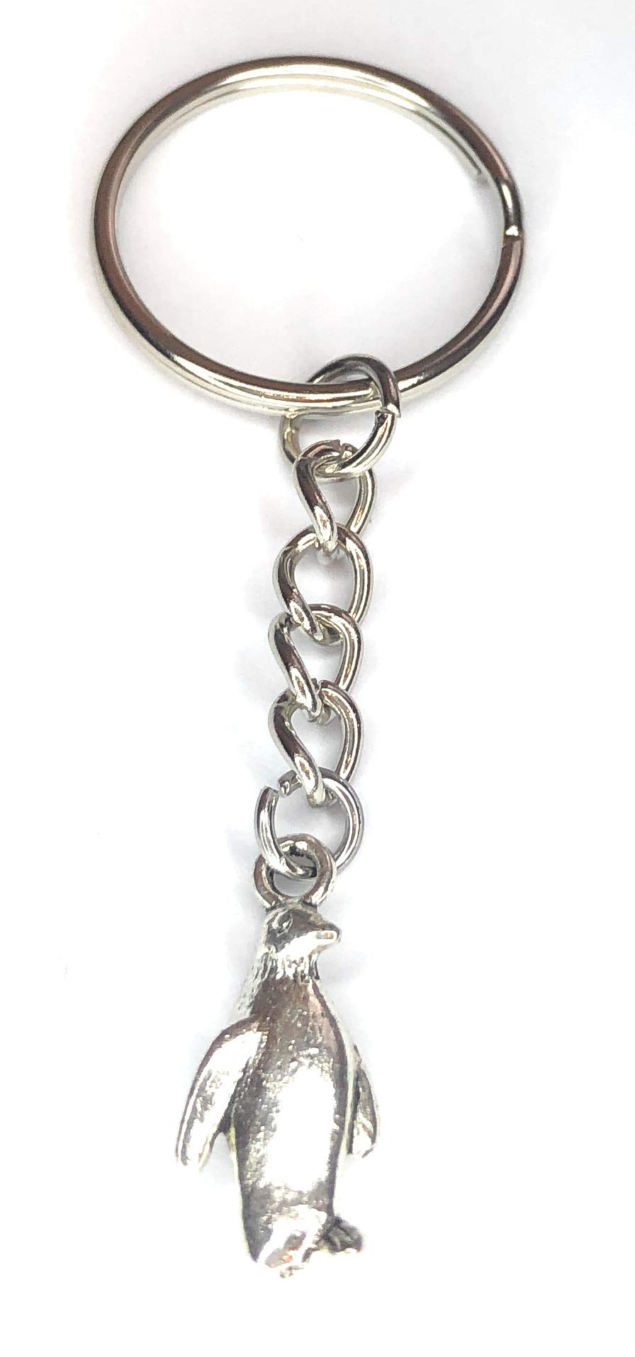 FizzyButton Gifts Penguin Charm Keyring Key Ring with Silver Tone Keychain
