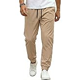 COOFANDY Men Casual Joggers Pants Cotton Cargo Elastic Waist Chino Pants Twill Hiking Outdoor Sweatpants