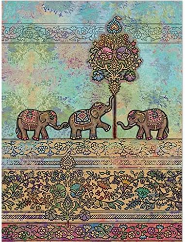 WATATA Elephant Wall Hanging Psychedelic Tapestry Indian Home Hippie Bohemian Tapestry for Dorms(Small/59"x 51")