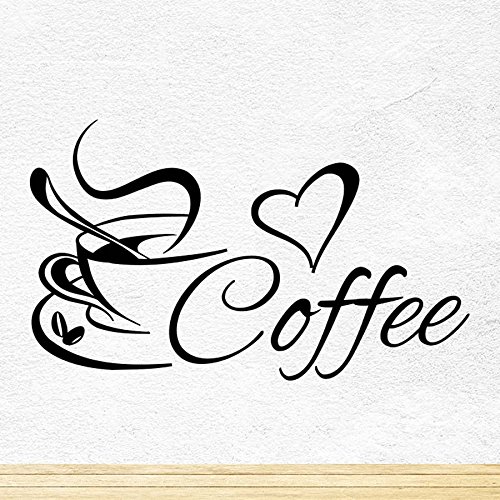 Coffee Cup Kitchen Wall Sticker Tea Love Vinyl Removable Mural Decal Art Restaurant Pub Decor Wall Tatoo Decoration Love by Wall4stickers