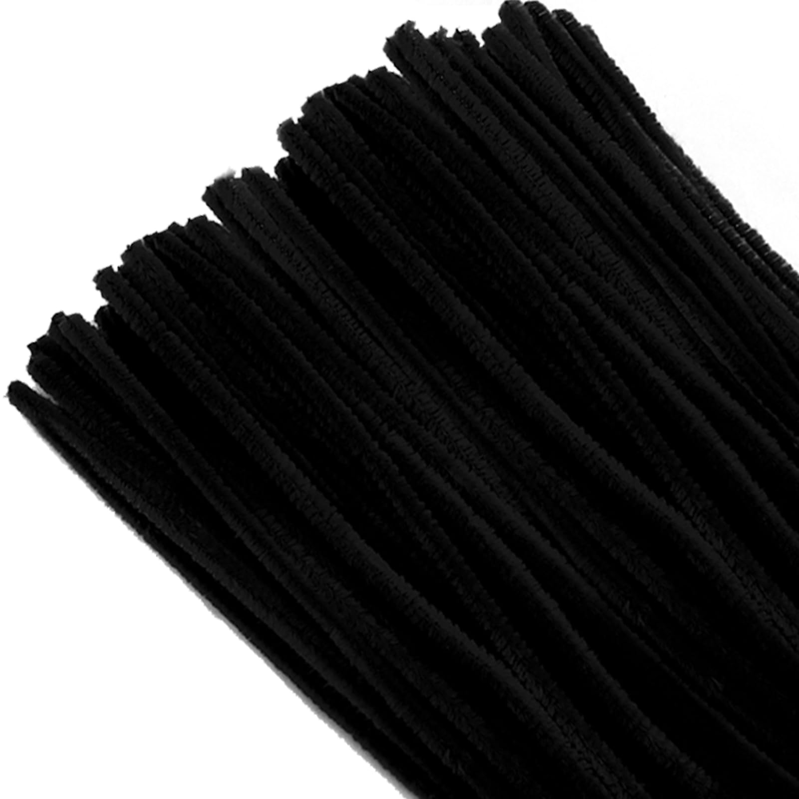 TOAOB 100pcs Black Pipe Cleaners for Craft 30cm Long Chenille Stem 6mm Thick Fuzzy Sticks Craft Supplies for DIY Flowers Projects Home Decorations