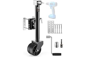 5000 lbs Trailer Jack with Dual Wheel Heavy Duty, 23" Lift, 20-24V Cordless Drill Compatible, for RV, Boat, Yacht & Utility T
